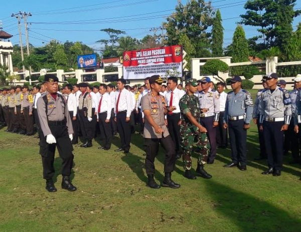 Apel Gelar Pasukan Ops Mantap Brata, Polres Lampura Siap Amankan Pemilu 2019