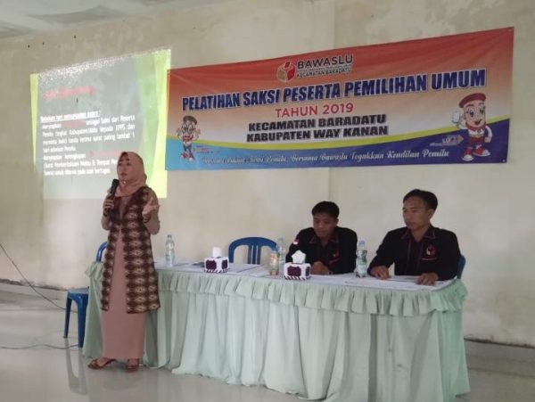 Panwascam Baradatu Bintek Saksi Partai Untuk TPS