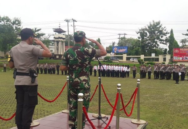 Kesiapan Pemilu, Kapolres Lampung Utara dan Dandim 0412/LU Gelar Apel Bersama