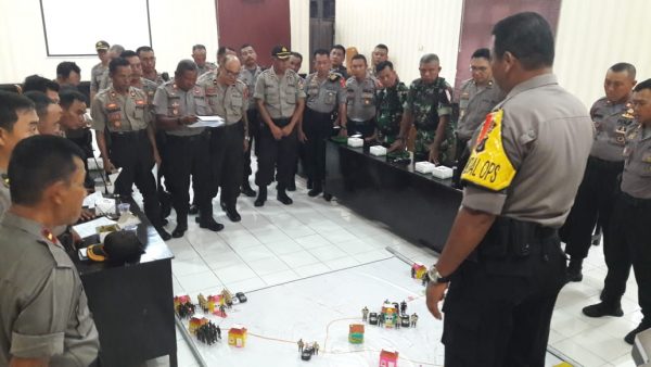Kabag Ops Polres Lampung Utara Pimpin Tectical Floor Game Kontijensi Pemilu