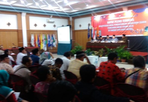 KPU Kota Metro Abaikan Protes Saksi PKS Dalam Pleno