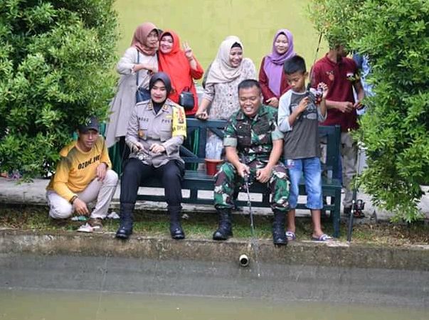 Sambut Ramadhan, Kodim 0401/Muba Gelar Lomba Memancing Sesama Anggota