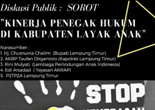Aktivis Perlindungan Anak Akan Gelar Diskusi “Pembebasan” Tersangka Pembunuhan Anak di Bawah Umur Oleh Polres Lampung Timur