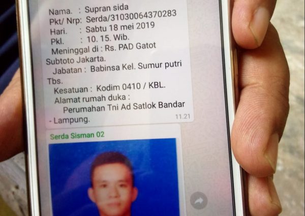 Babinsa Kodim Bandar Lampung Serda Supran Wafat Karena Sakit Lain, Kabar Kena Wabah Monkey Pox Adalah HOAX