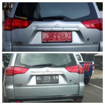 Lantas Polres Muba Tahan Mobil Pajero Dinas DKP Gunakan Plat Palsu