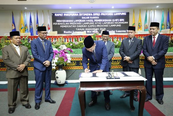 Pemprov Lampung Raih Opini WTP 5 Kali Berturut-Turut