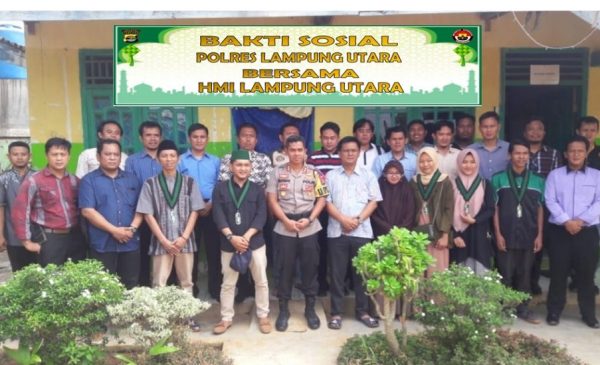 Polres Lampung Utara Gelar Bakti Sosial Bersama HMI