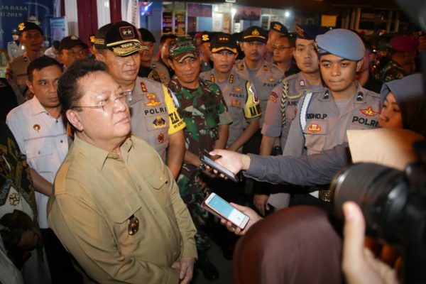 Pj. Gubernur Boytenjuri dan Forkopimda Pantau Sejumlah Pos Pengamanan di Bandar Lampung