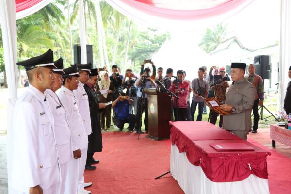 Lantik Empat Penjabat Kepala Desa, Nanang Minta Ketua TP PKK  Dukung Penyelenggaraan Pemerintahan