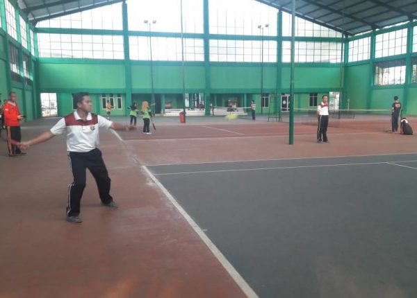 Kapolres Lampung Utara Buka Turnamen Tenis Lapangan HUT Bhayangkara ke-73