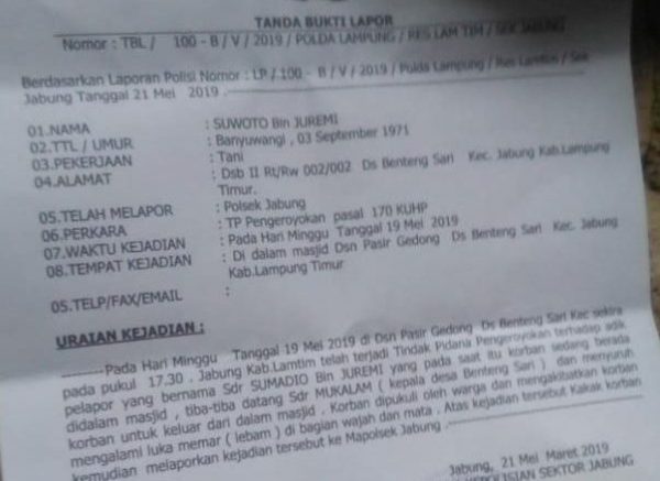 Polsek Jabung Gelar Perkara Kasus Penganiayan Warga Oleh Oknum Kades Benteng Sari?