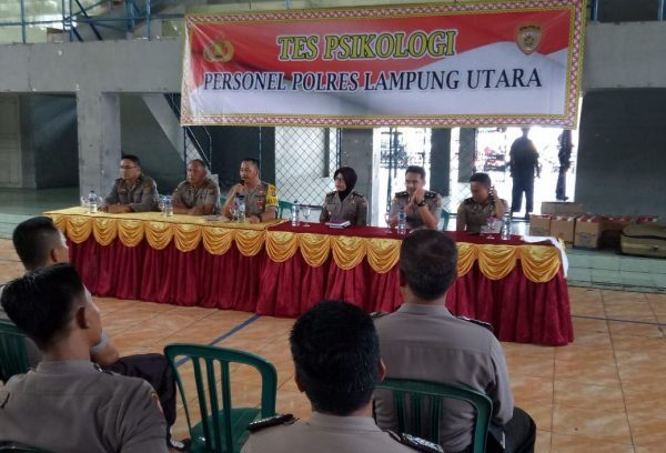200 Personil Polres Lampung Utara Tes Psikologi Penggunaan Senjata Api
