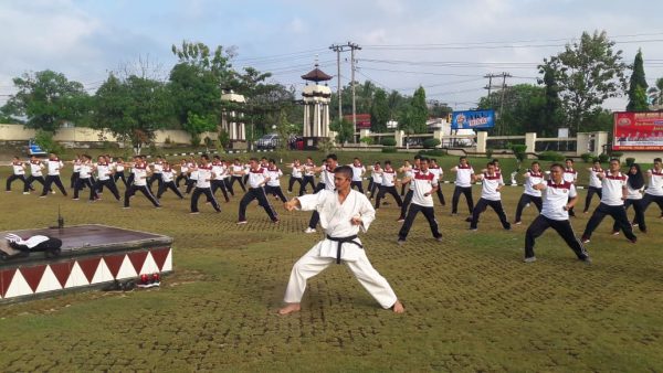Tingkatkan Kemampuan Personil, Polres Lampung Utara Gelar Beladiri Polri