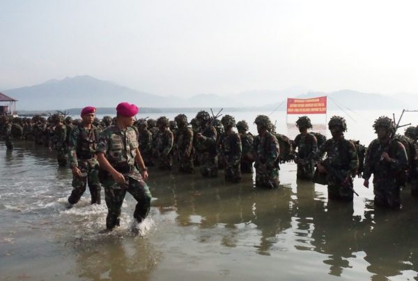 Perkuat Sistem Pertahanan Negara, Marinir Brigif 4  Piabung Latihan Satuan Lanjutan 2019