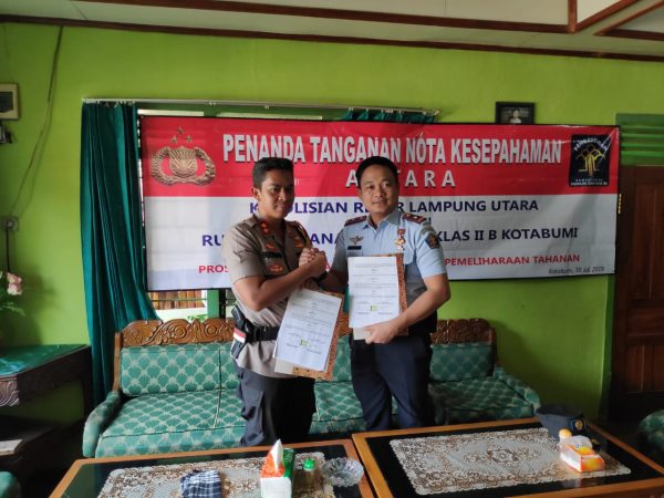 Kapolres MOU dengan Kepala Rutan Kelas II B Kotabumi