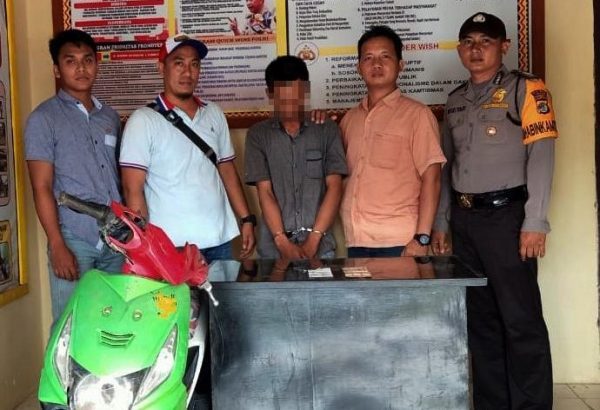 Polsek Gedung Menang Tangkap Pencuri Motor Sembunyi di Areal PT Indo Lampung Perkasa