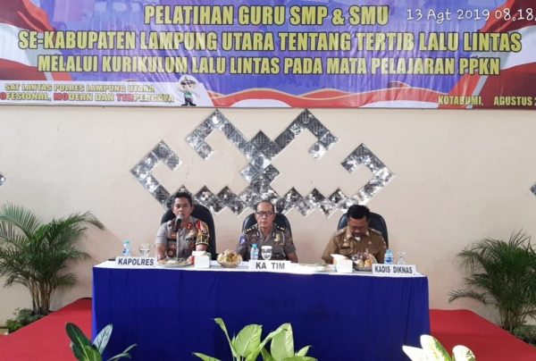 Tertib Berlalu Lintas Masuk Kurikulum Sekolah Polres Lampung Utara Beri Pelatihan Guru SD dan SMP