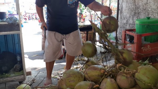 Kemarau Panjang, Pedagang Es Kelapa Muda di Taman Tugu Rato Banjir Rejeki Tapi Keamanan Masih Rawan