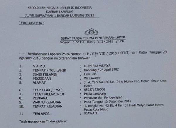 Janjikan Rp10 Miliar Dan Minta Jaminan Rp550 Juta, Oknum PNS Kota Bandar Lampung Jadi Tersangka di Polda Lampung