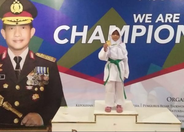 Naila Fahra Hanaya, Anak Wartawan Sang Juara Taek Wondo Kapolri Cup 2019 Banggakan Wartawan Provinsi Lampung