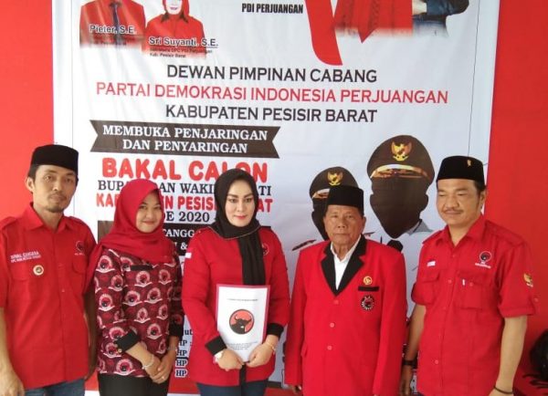 Wo Hj Elty Yunani Ambil Formulir Penjaringan Calon Bupati Pesisir Barat di PDI-P