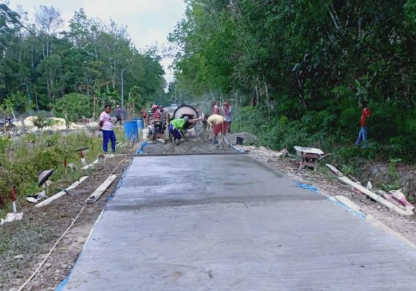 Pembangunanan Dana Desa 2019 Desa Sriwijaya Tahapan Kedua Lanjutkan Rijid Beton Dan Lapangan Futsal