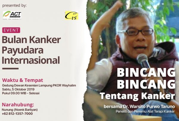 Dr. Warsito Purwo Taruno Akan Bincang Bincang Soal Kangker Payudara di Bandar Lampung