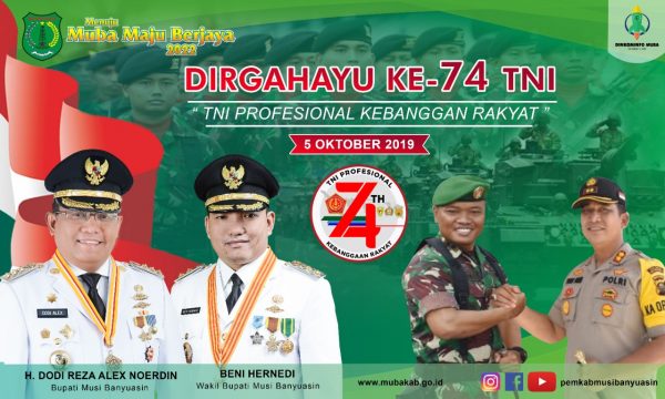 HUT TNI, Pemkab Muba Akui TNI Andil Besar Padamkan Karhutla di Muba