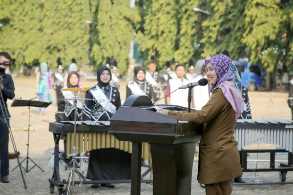 Gubernur Arinal dan Wagub Chusnunia Lepas Marching Band Gita Praja Saburai Ikuti Kejuaraan di Kota Bandung