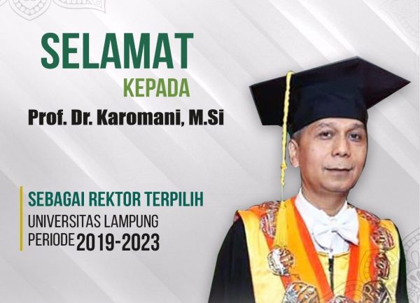 Prof Dr Karomani MSi Jabat Rektor Unila Periode 2019-2023