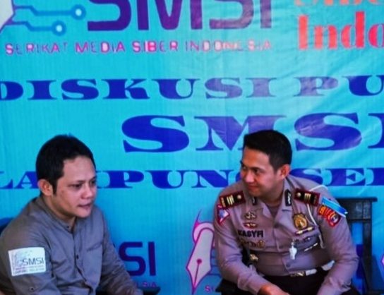 Kasat Lantas Kunjungi SMSI Lampung Selatan