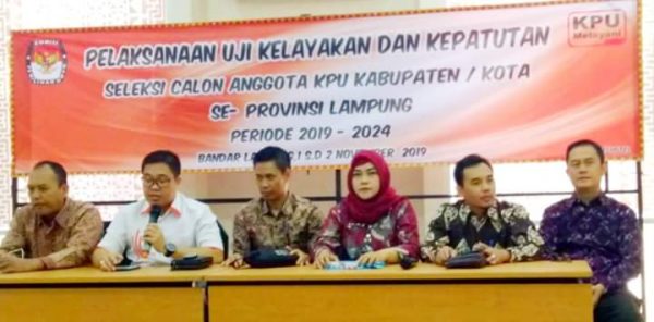 KPU Lampung Uji Kelayakan Dan Kepatuhan Calon Anggota KPU Kabupaten atau Kota