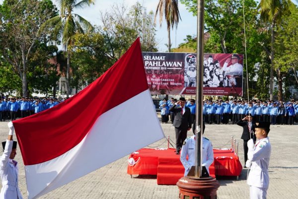 Nanang Ermanto Pimpin Upacara Peringatan Hari Pahlawan dan HUT Lampung Selatan