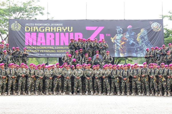 Brigif 4 Marinir Piabung Upacara HUT Korp Marinir KE 74
