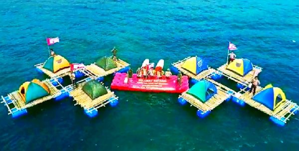 Perkemahan Apung Pramuka Saka Bahari Yonif 9 Marinir Meriahkan Festival Pahawang 2019