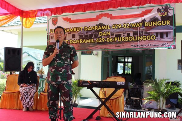 Dandim 0429/Lamtim Hadiri Lepas Sambut Danramil 02/Way Bungur Dan Plt. Danramil 06/Purbolinggo