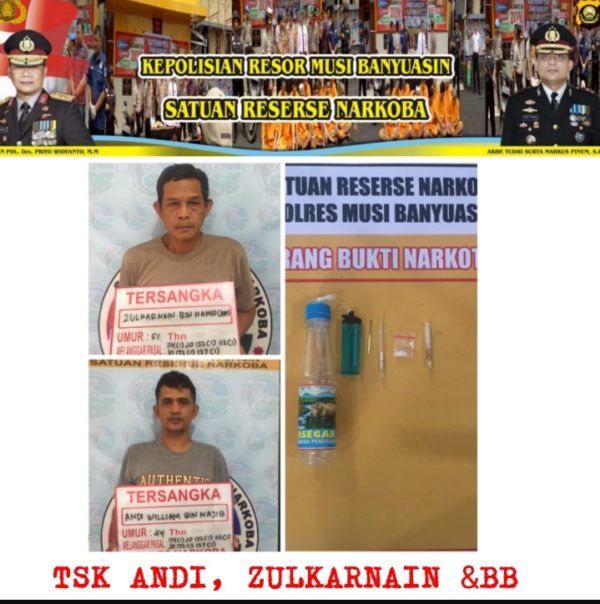 KABAR MUBA: Nyabu Tak Tuntas, Dua Pengisap Tampak Tolol Digelandang Petugas