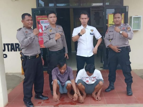 Duo Maling Getah Karet Digelandang Polsek Kotabumi Utara