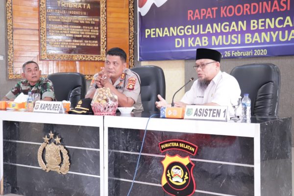Bersama Polres dan Kodim, Pemda Muba Nurdin Bahas Penanggulangan Bencana