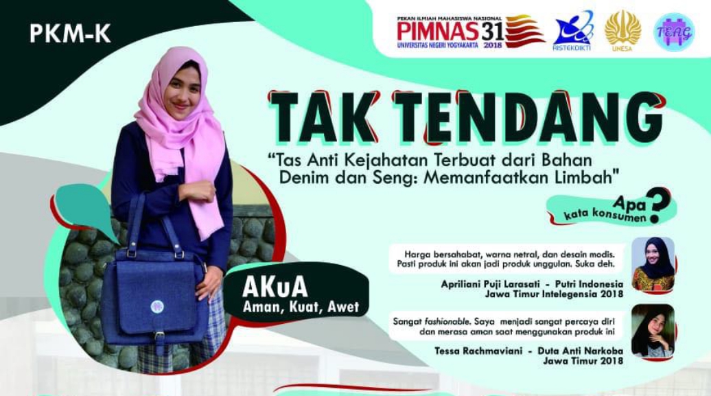 Tak Tendang Akan Pamerkan Produk Tas Anti Kejahatan