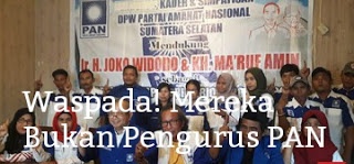 DPW PAN Sumsel Tegaskan Oknum Dekalrasi Dukung Jokowi-Ma’ruf Bukan Kader PAN