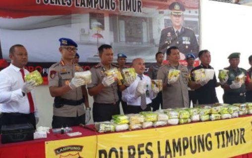 Kapolda Irjen Pol Purwadi Arianto Pimpin Pemusnahan 60 Kg Sabu Sabu Tangkapan Polres Lampung Timur