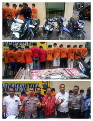 Polsek Sunggal Tangkap 12 Remaja Atas Tuduhan Perampasan Motor