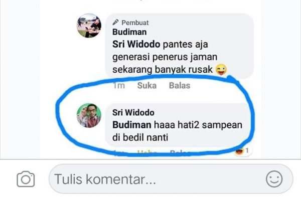Oknum Guru SMK Muhammadiyah Tumijajar Ancam “Bedil” Wartawan di Facebook?