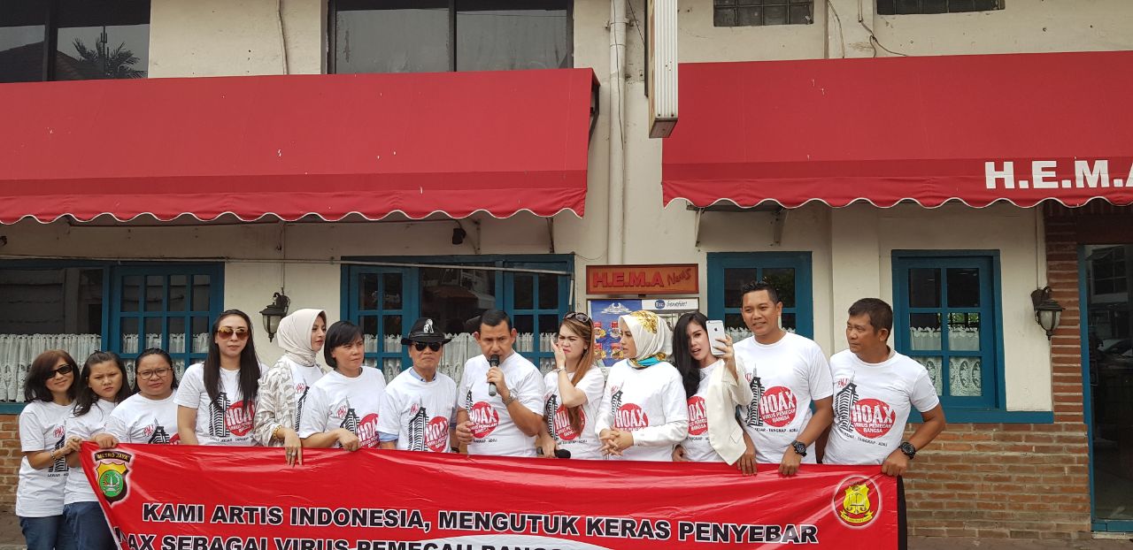 Aksi Bidkum Polda Metro Jaya Bersama Artis Ibukota Sepakat Menolak Hoax