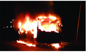 Kebakaran Bus di Lintas Sumatra