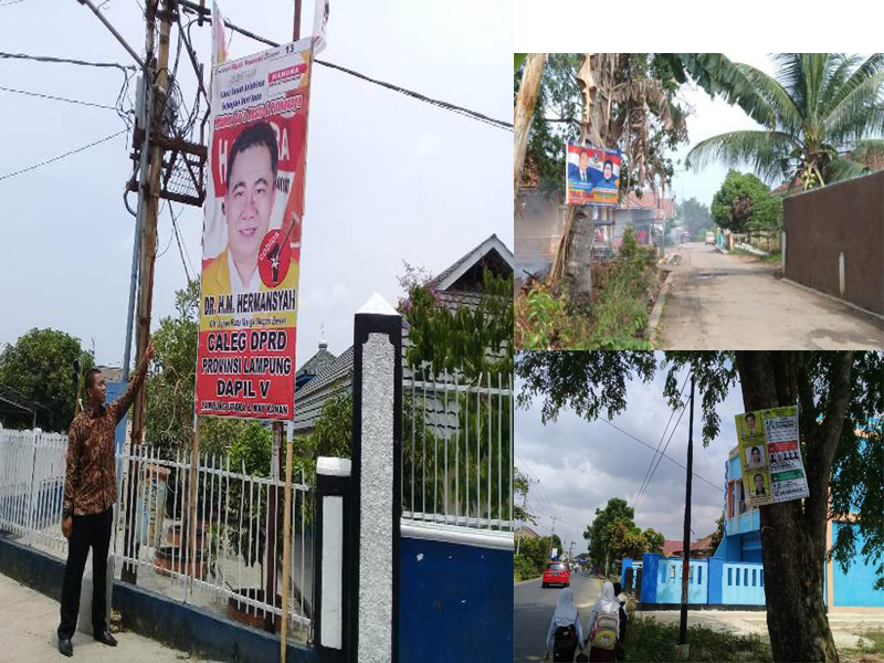 Nasdem, Hanura, Golkar Diduga Melanggar Zonasi Penyebaran APK di Lampura