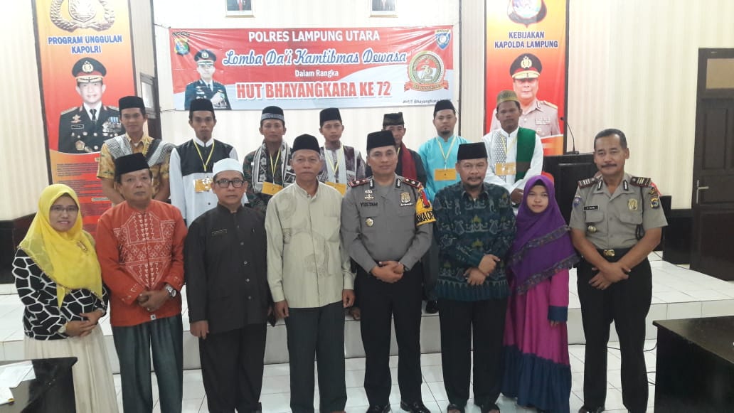 Rayakan HUT Ke-72 Bhayangkara, Polres Lampura Gelar Lomba Da’i Kamtibmas