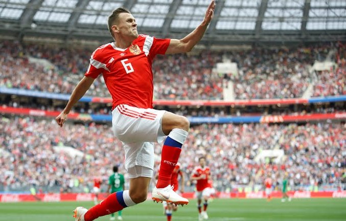 Akhir Babak Pertama, Rusia Unggul 2-0 atas Arab Saudi