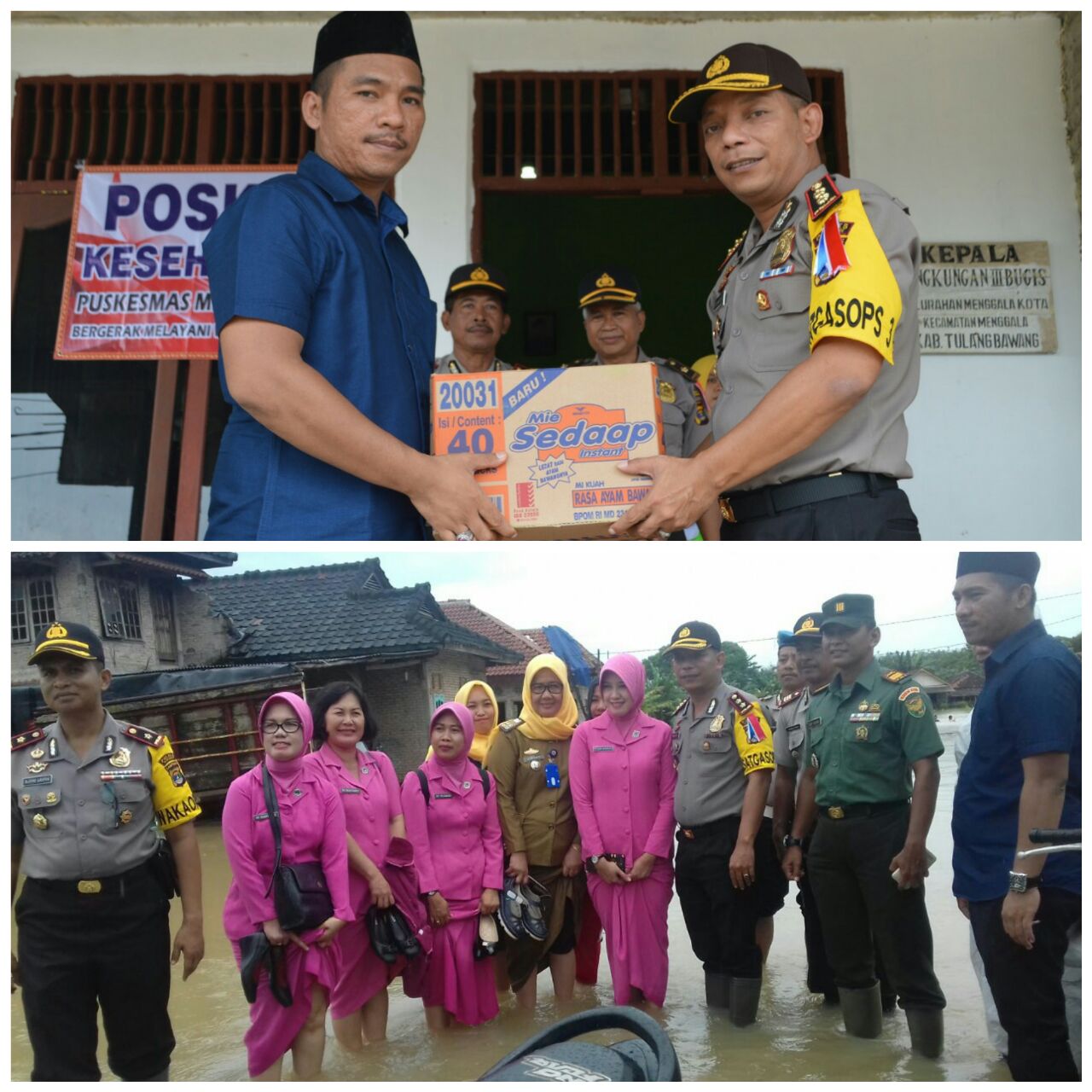 Polres Tuba Sambangi Korban Banjir